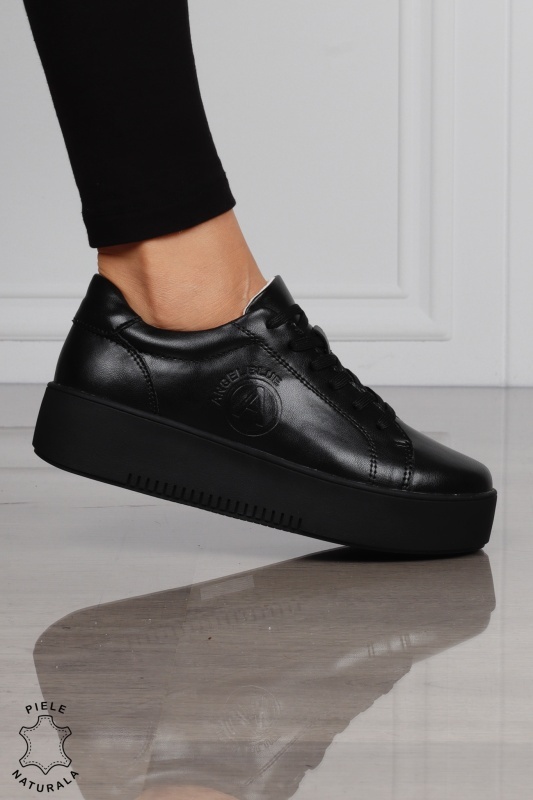 Pantofi Casual DAMA din PIELE Naturala cu talpa inalta CRL1455 - Img 2