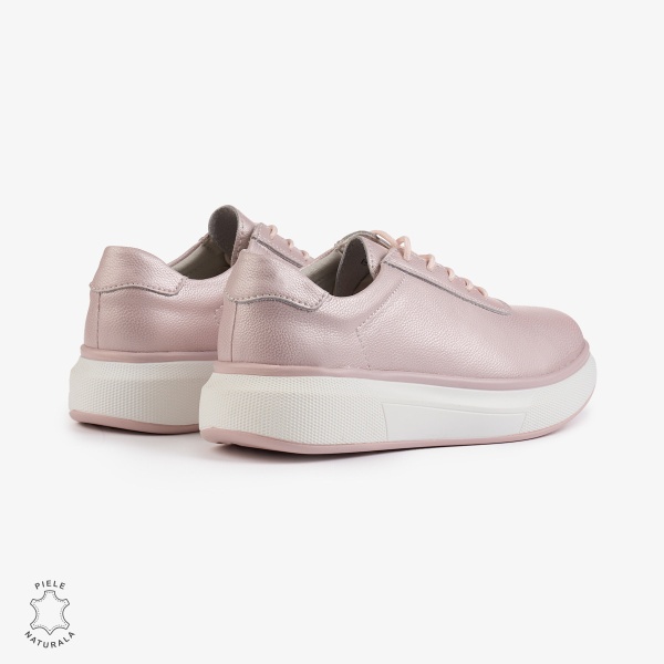 Pantofi Casual Dama Piele Naturala CRL1002 Culoare: ROZ - Img 5