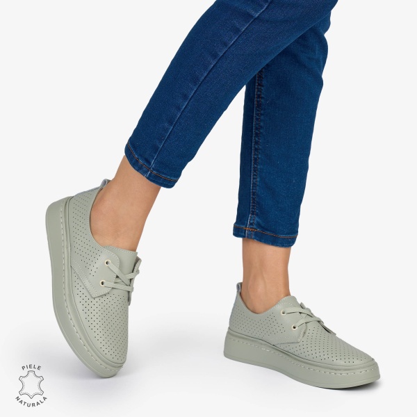 PANTOFI CASUAL Dama Piele Naturala CRL1052 Culoare BARILLA - Img 4