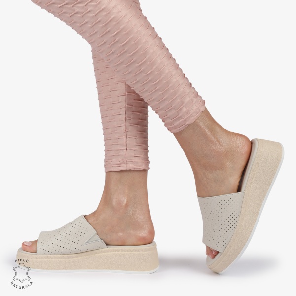 PAPUCI DAMA DIN PIELE NATURALA CRL1425 BEJ - Img 2
