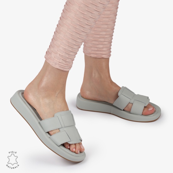 PAPUCI Dama Piele Naturala CRL1430 GRI - Img 3