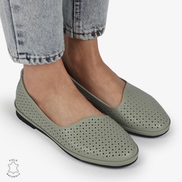BALERINI dama din Piele naturala PERFORATA SLIP-ON CRL1358 BARILLA - Img 2
