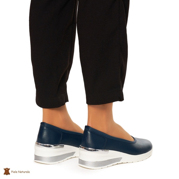 Balerini Dama Piele Naturala slip-on CRL0082 NAVY - Img 4