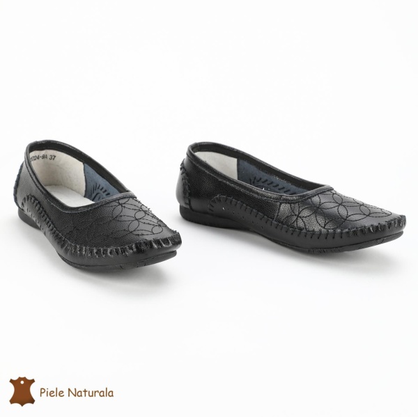 Balerini Negri Din Piele Naturala CRL0223 - Img 2