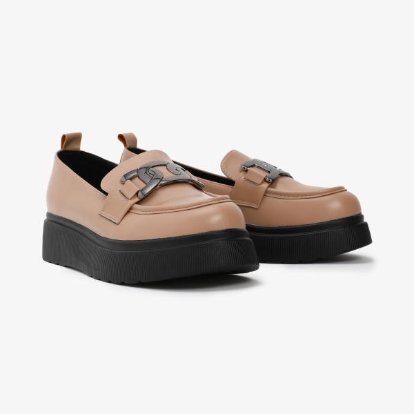 Mocasini dama din Piele Ecologica CRL0564 BEJ - Img 3