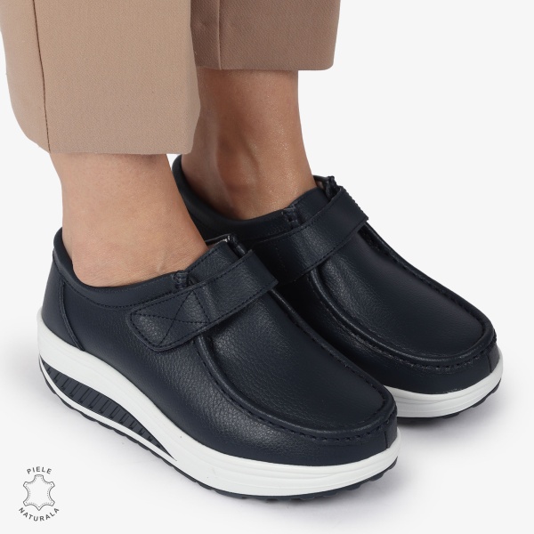 Mocasini dama din Piele Naturala CRL0063 BLEUMARIN - Img 3