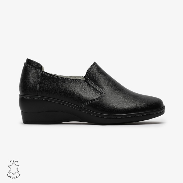 Mocasini Dama din Piele naturală CRL0118 Negru - Img 2