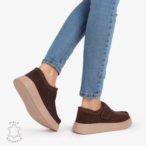MOCASINI dama din Piele Naturala CU INCHIDERE SCAI CRL1226MARO - Img 4