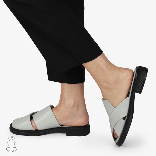 PAPUCI Dama Piele Naturala CRL1374 GRI - Img 2