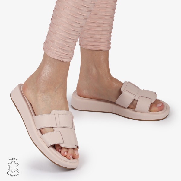 PAPUCI Dama Piele Naturala CRL1430 ROZ - Img 2