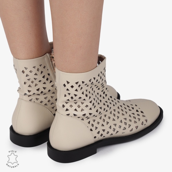 SANDALE dama din Piele Naturala ELEGANTE CU DESIGN UNIC CRL1369 BEJ - Img 3