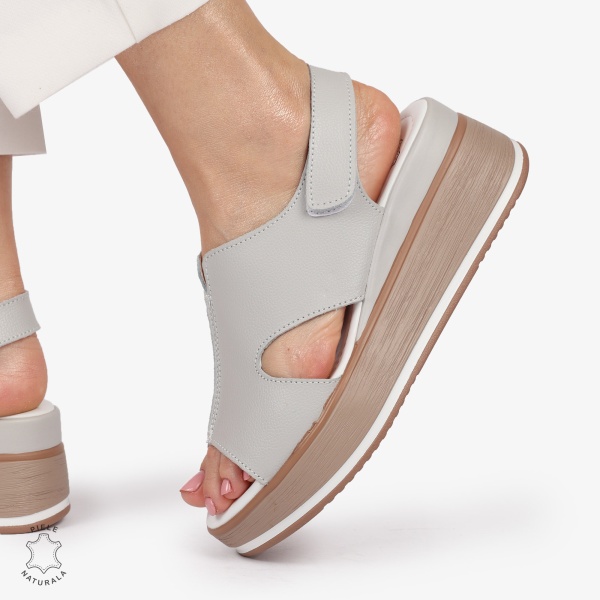 SAndale DAMA SPORT DIN PIELE NATURALA CU INCHIDERE SCAI CRL1410 GRI - Img 2