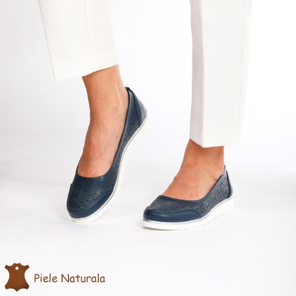 Balerini Dama Piele naturală CRL0026 NAVY - Img 4