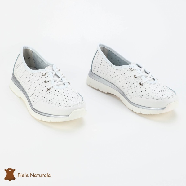 BALERINI SPORT dama din Piele naturală CRL0114 ALB - Img 2