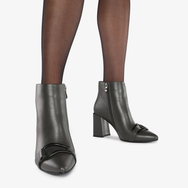 Botine dama din Piele Ecologica CRL0657 GRI - Img 5
