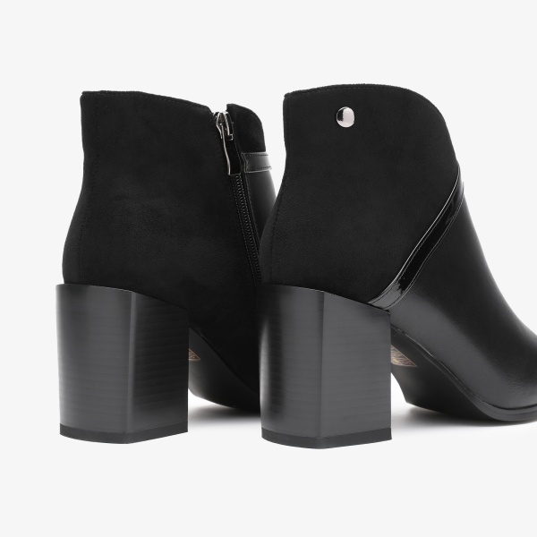 Botine dama din Piele Ecologica CRL0661 Negru - Img 3