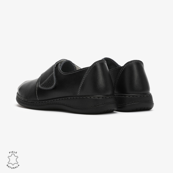 Mocasini dama din Piele naturală CRL0017 Negru - Img 3