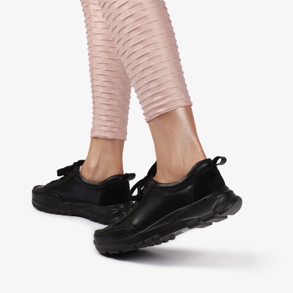 Pantofi Casual dama din Piele Naturala CRL0854 NEGRU - Img 4