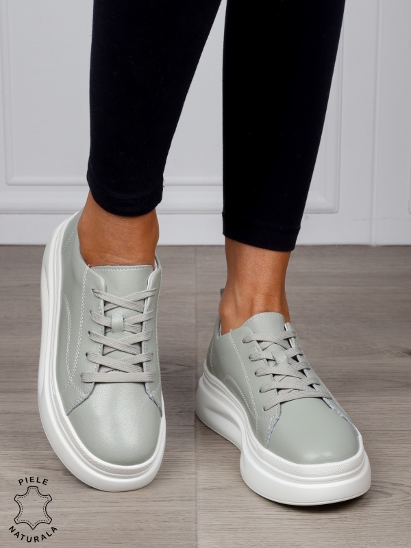 Pantofi Casual dama din Piele Naturala CRL1055 CULOARE: BARILLA - Img 2
