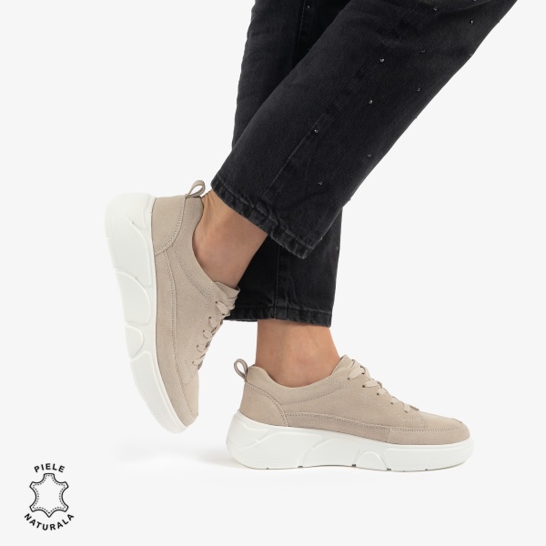Pantofi Casual DAMA din PIELE NATURALA intoarsa CRL0912 - Img 4