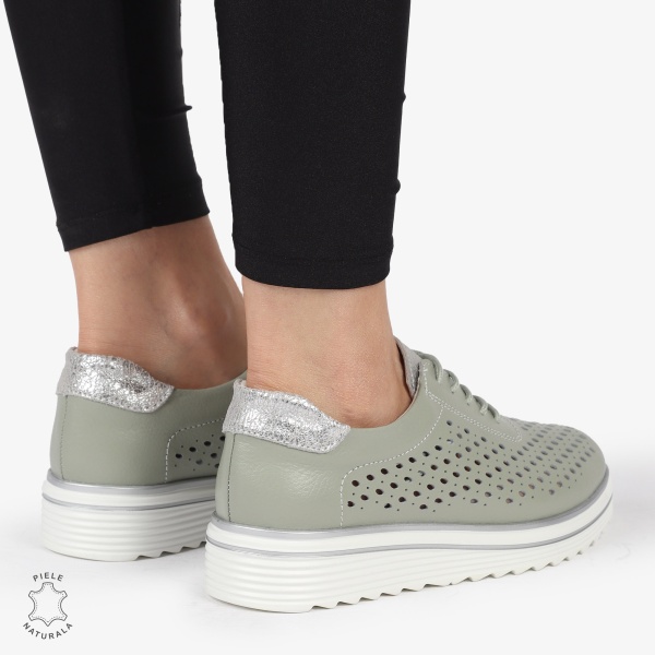 Pantofi Casual dama din piele naturala Perforati CRL0782 BARILLA - Img 4
