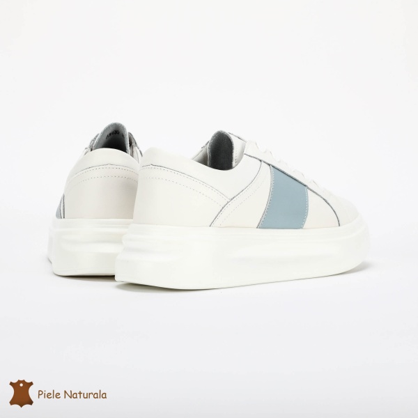Pantofi Casual de dama din Piele naturala respirabili și ușori CRL0490 Albastru - Img 3