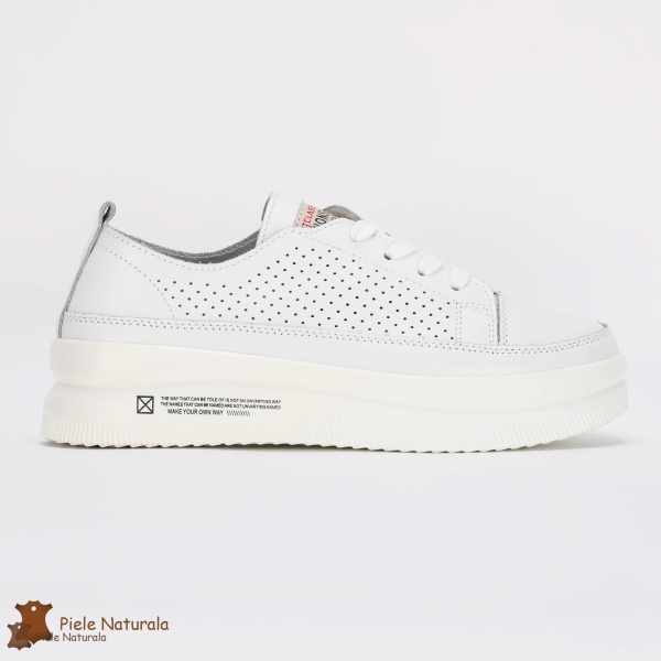 Pantofi Casual de dama din Piele naturala Șic Urban CRL0487 ALB - Img 2