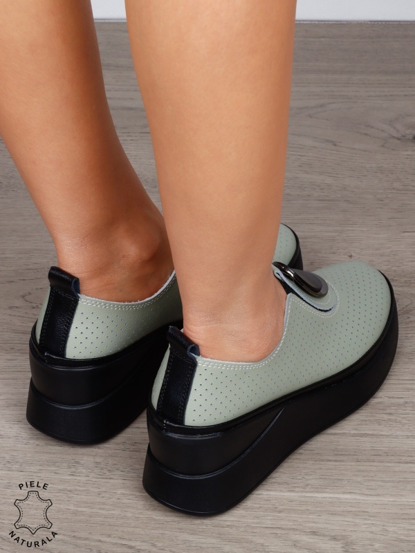 Pantofi damă din piele naturală model comod cu element decorativ frontal CRL1443 BARILLA - Img 3