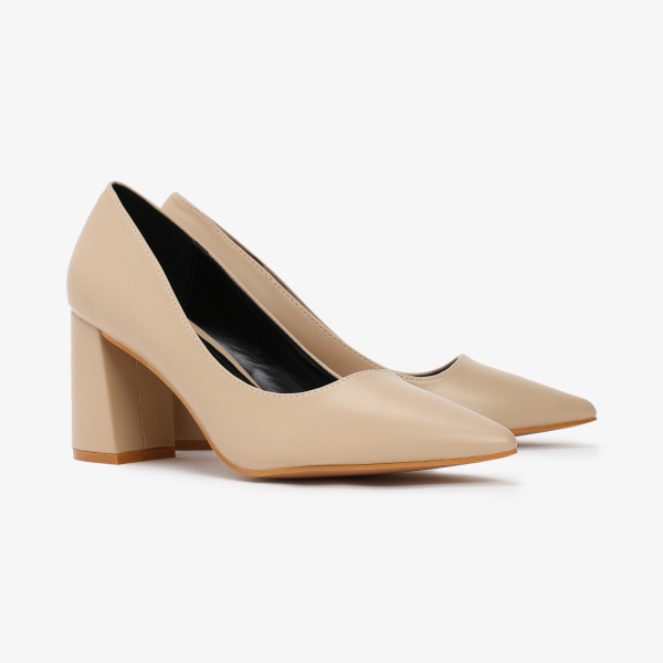Pantofi Eleganți dama din Piele Ecologică CRL0545 NUDE - Img 3