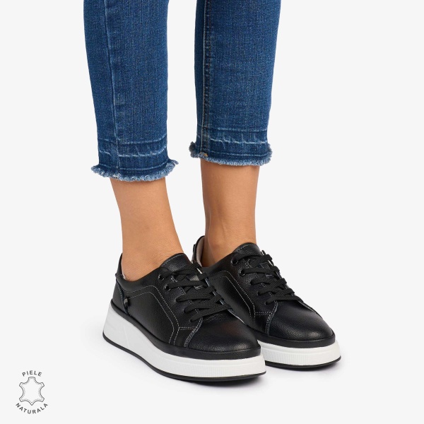 Pantofii casual piele naturala COMOZI CRL1070 CULOARE: NEGRU - Img 2