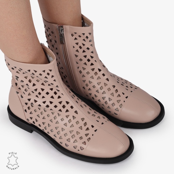 SANDALE dama din Piele Naturala ELEGANTE CU DESIGN UNIC CRL1369 ROZ - Img 3