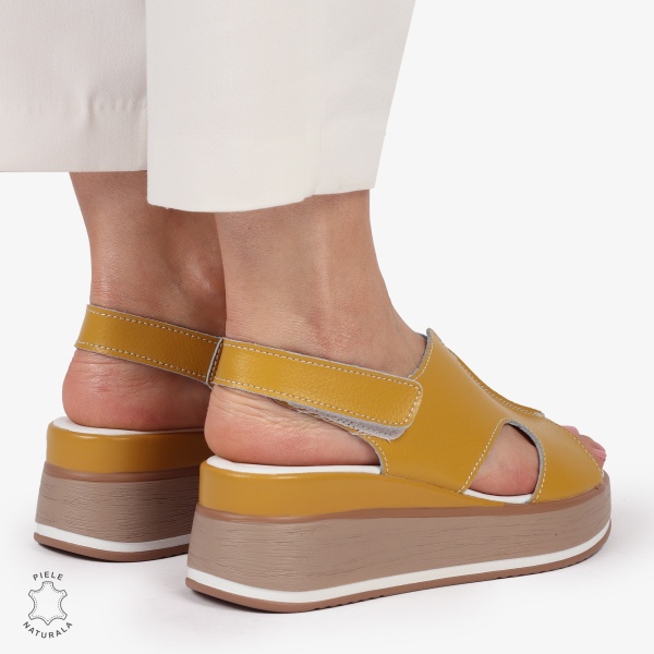 SAndale DAMA SPORT DIN PIELE NATURALA CU INCHIDERE SCAI CRL1410 MUSTAR - Img 4