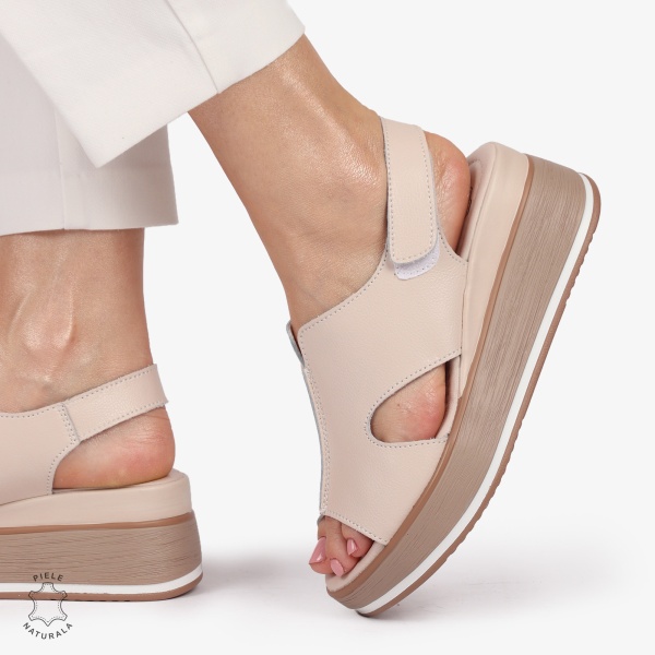 SAndale DAMA SPORT DIN PIELE NATURALA CU INCHIDERE SCAI CRL1410 ROZ - Img 2