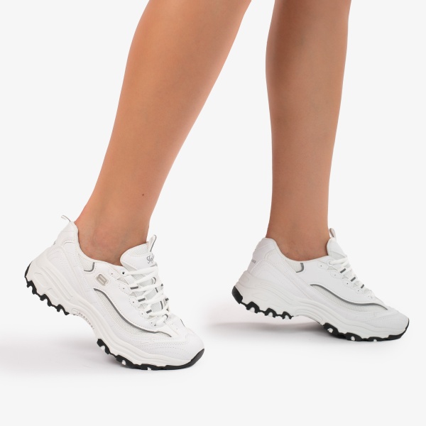 SNEAKERS DAMA DIN Piele Ecologica CRL0831 ALB - Img 2