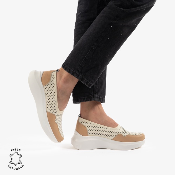 Balerini Dama Piele naturală CRL0103 BEJ - Img 3