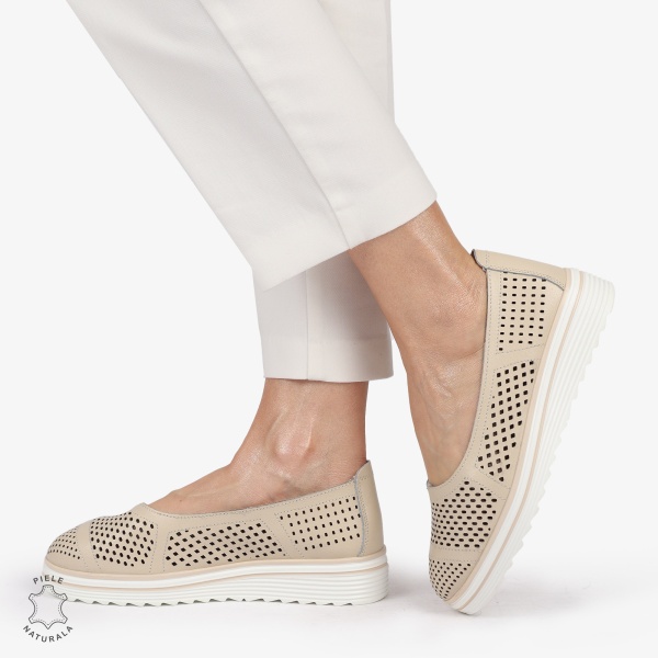 Balerini Dama Piele naturală CRL0105 BEJ - Img 4