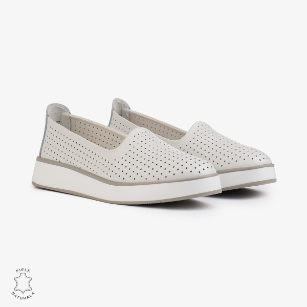 BALERINI Dama Piele Naturala PERFORATA CRL1006 Culoare: ALB - Img 2