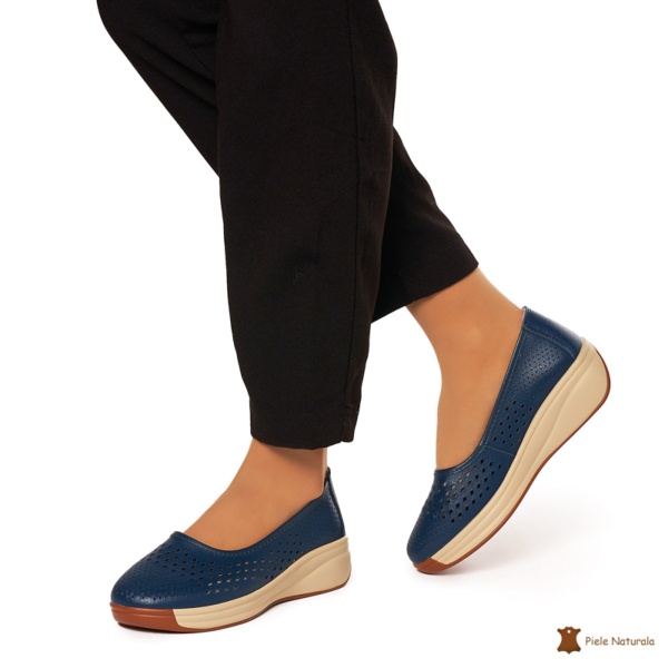 Balerini Dama Piele Naturala Slip-on CRL0076 BLEUMARIN - Img 2