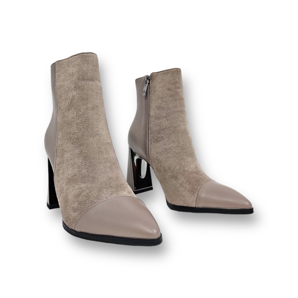 Botine DAMA din PIELE Ecologica cu FERMOAR CRL0933 CULOARE: KHAKI - Img 3
