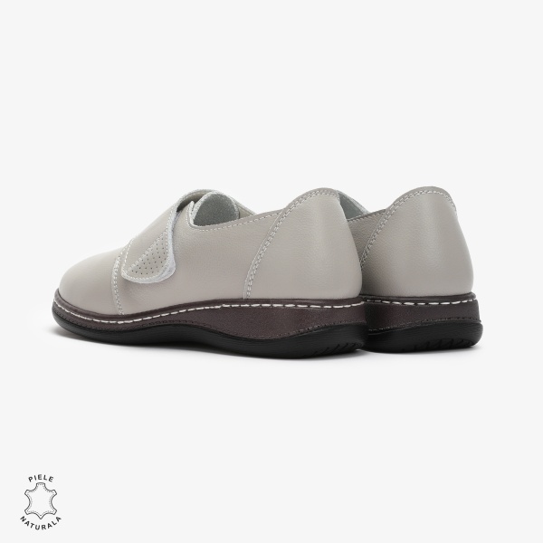 Mocasini dama din Piele naturală CRL0017 Gri - Img 3