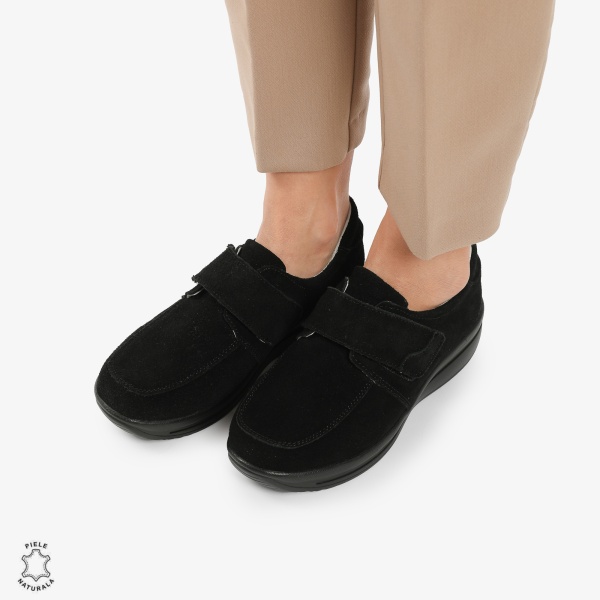 Mocasini dama din piele naturala cu talpa groasa INTOARSA CRL0004 NEGRU - Img 2