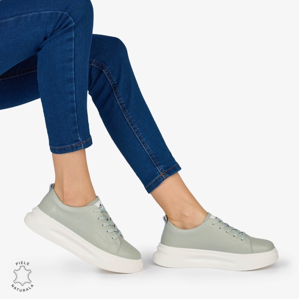 Pantofi Casual dama din Piele Naturala CRL1637 CULOARE: BARILLA - Img 3