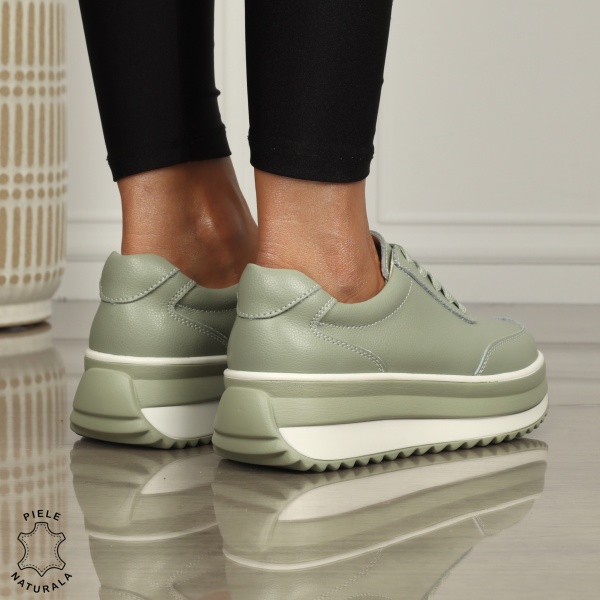 Pantofi casual dama din piele naturala cu șiret comozi și versatili CRL1444 BARILLA - Img 3