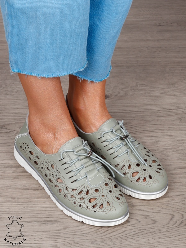 PANTOFI CASUAL dama din Piele naturala PERFORATA CU MODEL CRL1356 barilla - Img 3