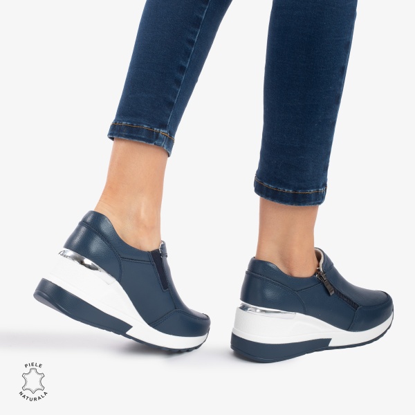 Pantofi Casual Dama Piele Naturala CRL0072 BLEUMARIN- N - Img 3