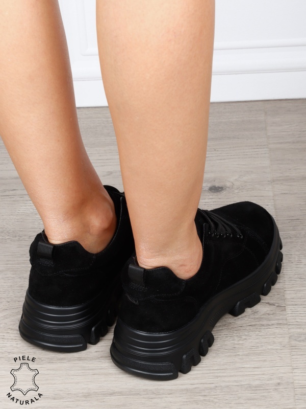 Pantofi casual dama Ppremium din piele naturală INTOARSA CRL1818 NEGRU - Img 3