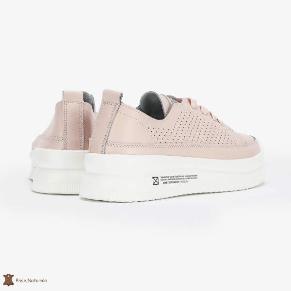 Pantofi Casual de dama din Piele naturala Șic Urban CRL0487 ROZ - Img 3