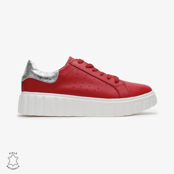 Pantofi Casual din Piele Naturala CRL0680 ROSU - Img 2