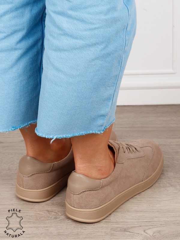 Pantofi casual din piele naturală întoarsă cu design clasic și talpă confortabilă CRL1808 VERDE - Img 3