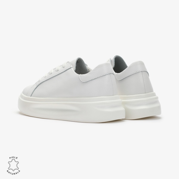 Pantofii casual de dama din piele naturală cu șiret comozi și versatili CRL1447 - Img 3